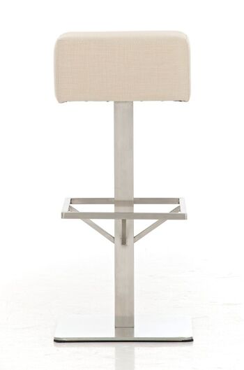 Tabouret de bar Glasgow E85 tissu crème 35x35x85 crème Matière acier inoxydable 2