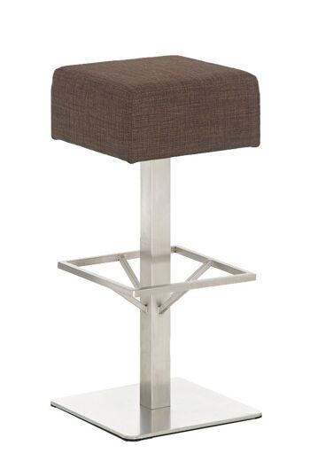 Tabouret de bar Glasgow E85 tissu marron 35x35x85 marron Matière acier inoxydable 1