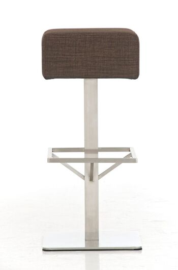 Tabouret de bar Glasgow E85 tissu marron 35x35x85 marron Matière acier inoxydable 2