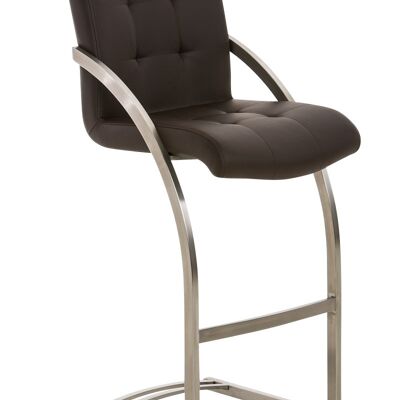 Dakota E bar stool brown 57x47x113 brown artificial leather Metal matte black