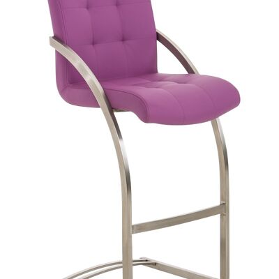 Dakota E bar stool purple 57x47x113 purple artificial leather Metal matte black