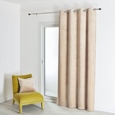 Plain Velvet Curtain - Ivory - 135 X 260 cm