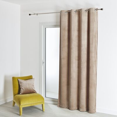 Plain Velvet Curtain - Linen - 135 X 260 cm