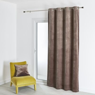 Rideau Velours Uni - Taupe - 135 X 260 cm