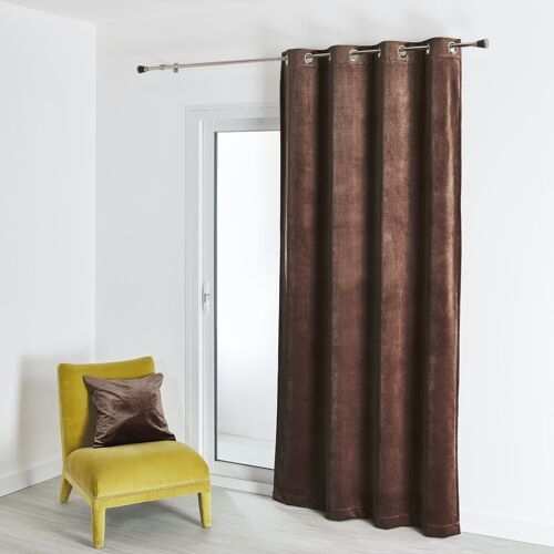 Rideau Velours Uni - Marron - 135 X 260 cm