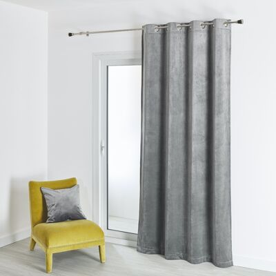 Plain Velvet Curtain - Pearl Gray - 135 X 260 cm