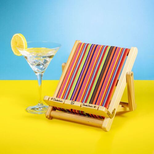 Deckchair Bookchair - Ipad, Tablet Stand and Book Holder - Multistripe, Blue or Red