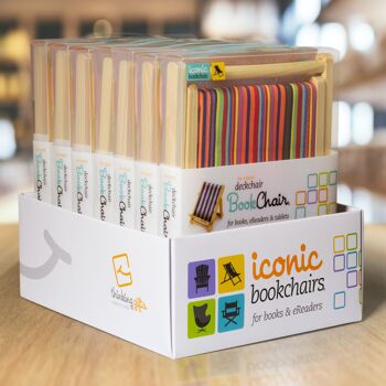 Transat Bookchair - Ipad, Tablet Stand et Book Holder - Multiraye, Bleu ou Rouge 2