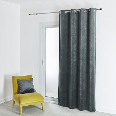 Plain Velvet Curtain - Anthracite - 135 X 260 cm
