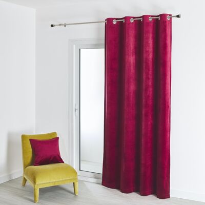 Plain Velvet Curtain - Burgundy - 135 X 260 cm