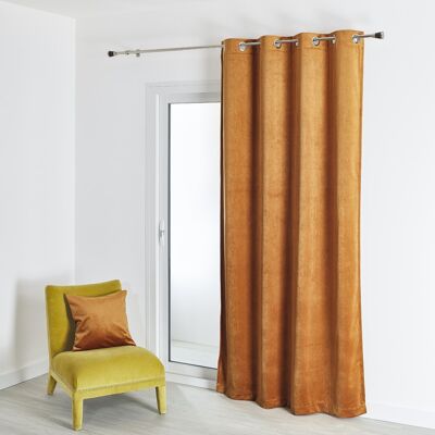Plain Velvet Curtain - Cognac - 135 X 260 cm