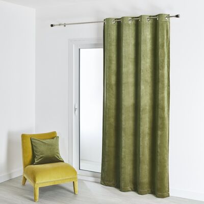 Plain Velvet Curtain - Khaki - 135 X 260 cm