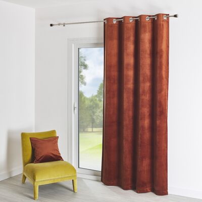 Plain Velvet Curtain - Copper - 135 X 260 cm