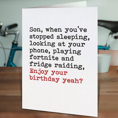 Son When Youve Stopped Funny Son Card