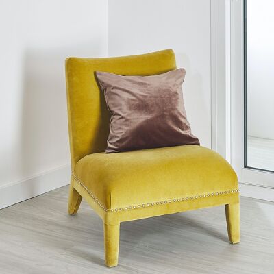 Plain Velvet Cushion - Taupe - 45 X 45 cm