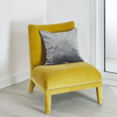 Plain Velvet Cushion - Pearl Gray - 45 X 45 cm