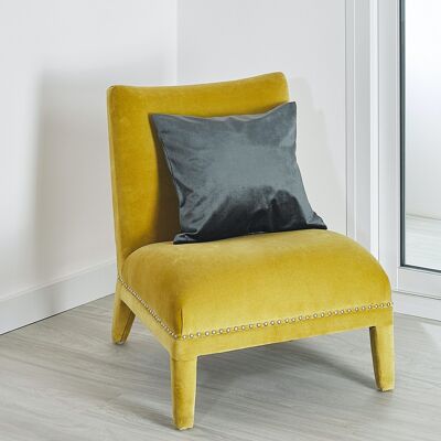 Plain Velvet Cushion - Anthracite - 45 X 45 cm