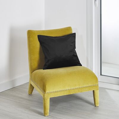 Plain Velvet Cushion - Black - 45 X 45 cm