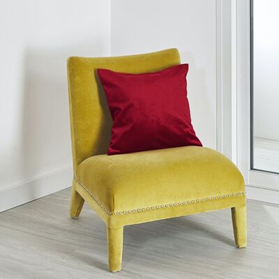 Plain Velvet Cushion - Red - 45 X 45 cm