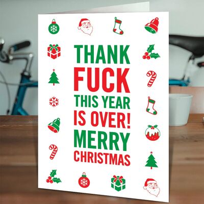 Glad This Year Is Over Funny Christmas Card