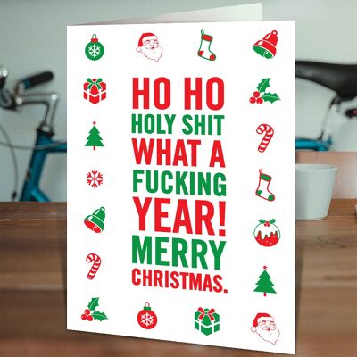Ho Ho Holy Shit Funny Christmas Card