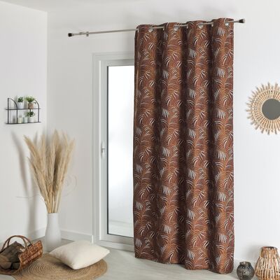 Jacquard curtain - Terracotta - 140 X 260 cm