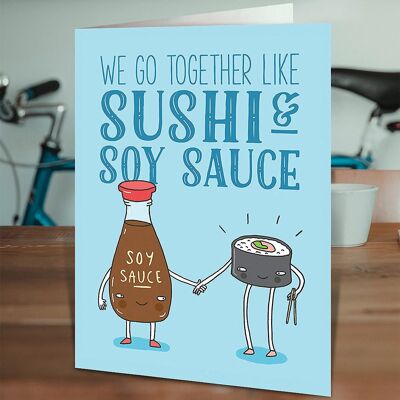 Sushi And Soy Sauce Funny Birthday Card