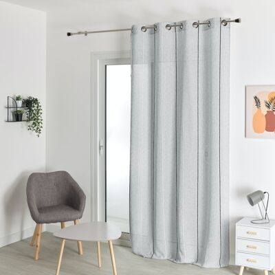 Voilage en Etamine Rayure - Gris - 140 X 260 cm