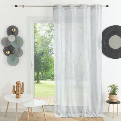 Velo Etamine Rigato Bicolore - Grigio - 140 X 260 cm