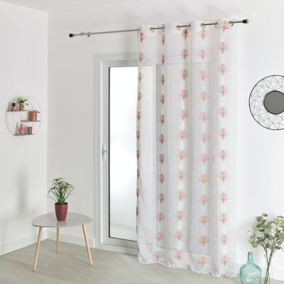 Embroidered Etamine Voile - Terracotta - 140 X 240 cm