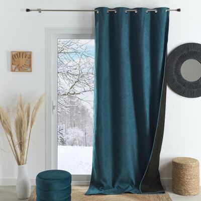 Thermal Insulated Blackout Curtain - Peacock Blue - 140 X 260 cm