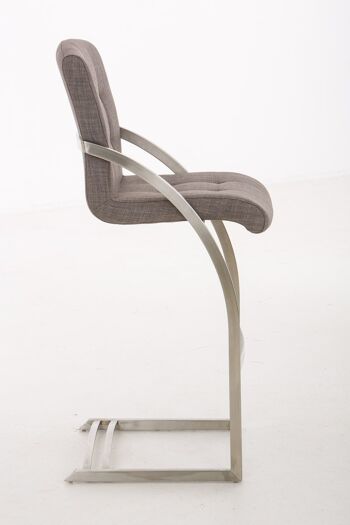 Tabouret de bar Dakota E tissu Gris 57x47x113 Gris Matière 3