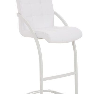 Bar stool Dakota W white 57x47x113 white artificial leather Metal matte black