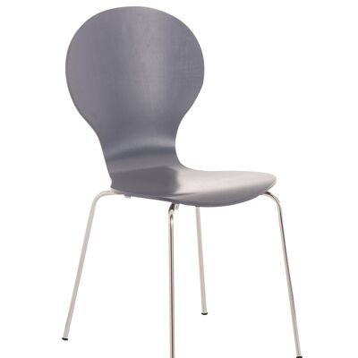 Silla visita Diego Gris 45x43x86 Gris Madera Metal cromado