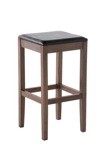 Tabouret de bar Rocket simili cuir cacao noir 40x40x76 simili cuir noir Bois 1