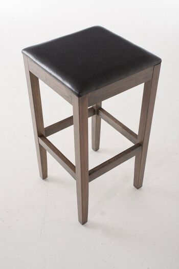 Tabouret de bar Rocket simili cuir cacao noir 40x40x76 simili cuir noir Bois 2