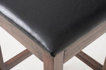 Tabouret de bar Rocket simili cuir cacao noir 40x40x76 simili cuir noir Bois 3