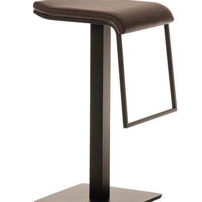 Tabouret de bar Lameng simili cuir B78 marron 42x39x78 marron simili cuir Métal noir mat