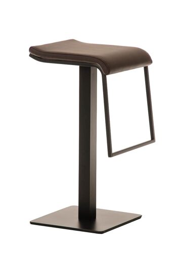 Tabouret de bar Lameng simili cuir B78 marron 42x39x78 marron simili cuir Métal noir mat 1