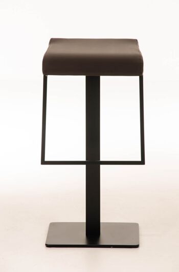 Tabouret de bar Lameng simili cuir B78 marron 42x39x78 marron simili cuir Métal noir mat 2