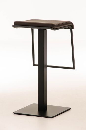 Tabouret de bar Lameng simili cuir B78 marron 42x39x78 marron simili cuir Métal noir mat 4