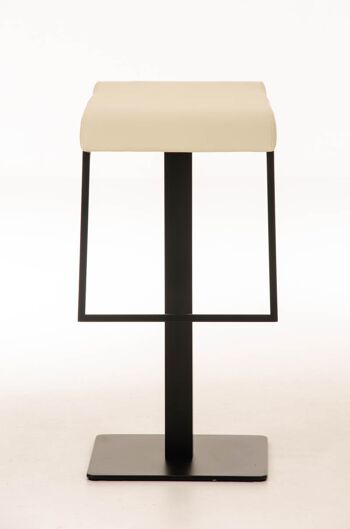 Tabouret de bar Lameng simili cuir B78 crème 42x39x78 similicuir crème Métal noir mat 2