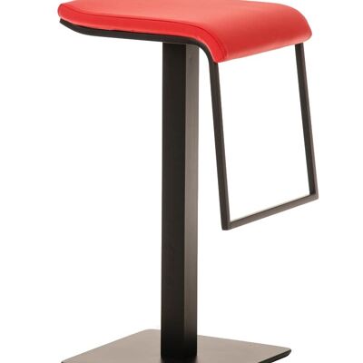 Taburete de bar Lameng símil piel B78 rojo 42x39x78 símil piel rojo Metal negro mate