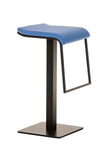 Tabouret de bar Lameng simili cuir B78 bleu 42x39x78 bleu simili cuir Métal noir mat 1