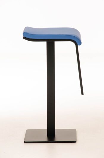 Tabouret de bar Lameng simili cuir B78 bleu 42x39x78 bleu simili cuir Métal noir mat 3