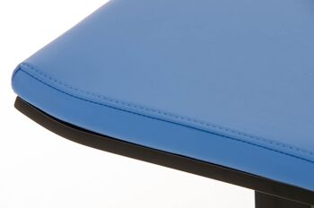 Tabouret de bar Lameng simili cuir B78 bleu 42x39x78 bleu simili cuir Métal noir mat 5