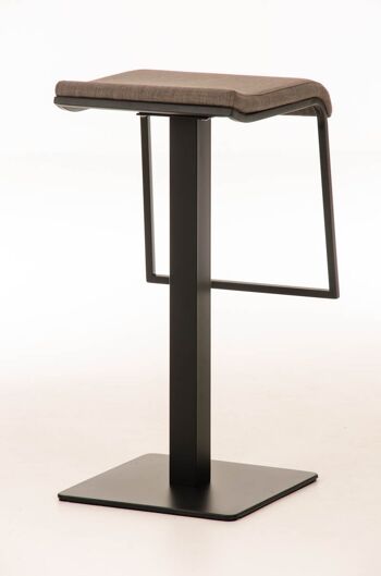 Tabouret de bar Lameng tissu B78 Gris 42x39x78 Gris Matière Métal noir mat 4