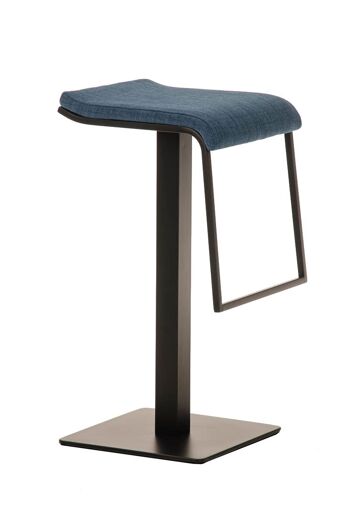 Tabouret de bar Lameng tissu B78 bleu 42x39x78 bleu Matière Métal noir mat 1