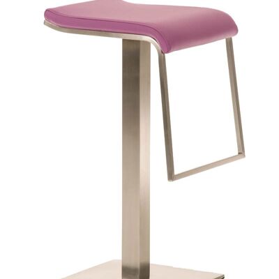 Tabouret de bar Lameng simili cuir E85 violet 42x39x85 cuir artificiel violet acier inoxydable