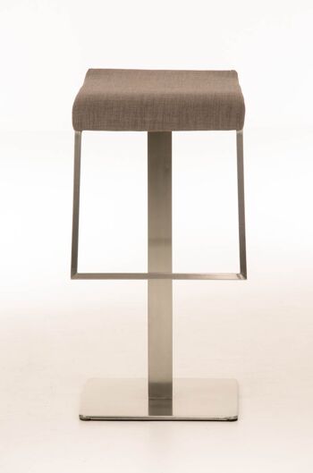 Tabouret de bar Lameng tissu E85 Gris 42x39x85 Gris Matière acier inoxydable 2